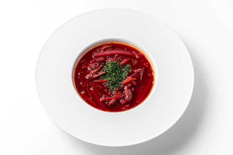 Борщ из копченого гуся